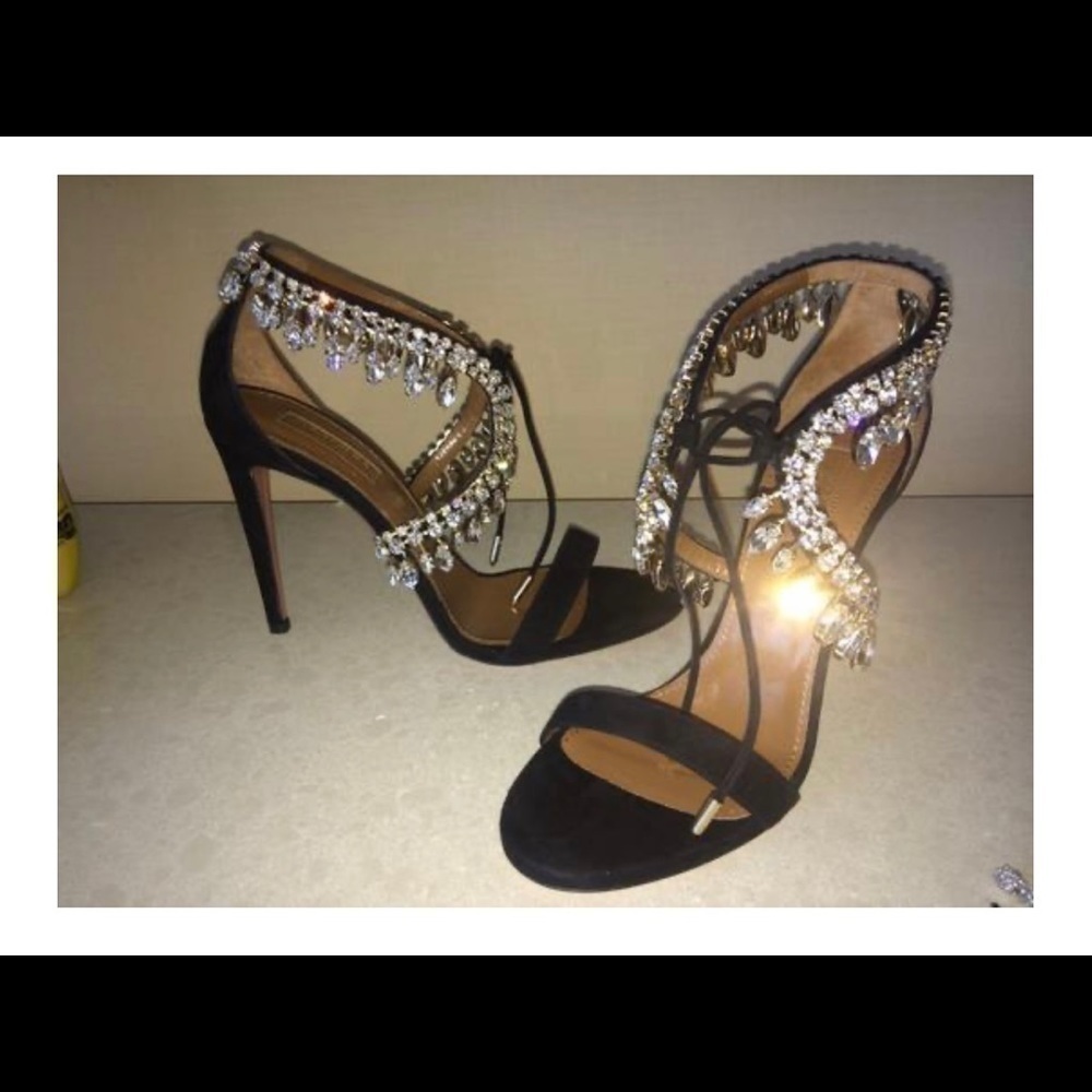 𝅺💕aquazurra Swavroski crystal sandals.  Worn once.  Size 6 - Picture 4 of 7